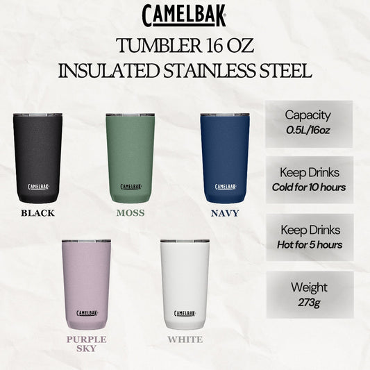 CAMELBAK TUMBLER 16 OZ, INSULATED STAINLESS STEEL