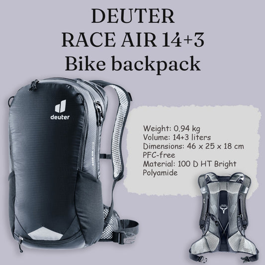 Deuter Race Air 14+3 (Black) | Bike Backpack | 14+3 liters