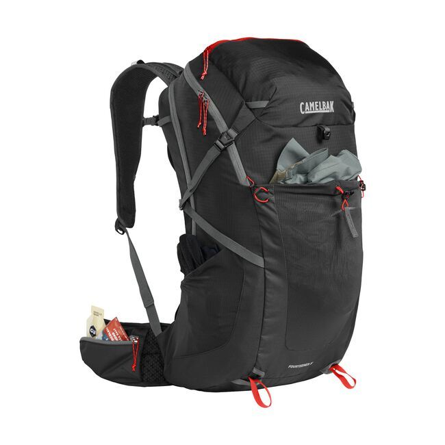 CAMELBAK Fourteener 32 Hydration Hiking Pack with Crux 3L Reservoir (Black/Red Poppy)