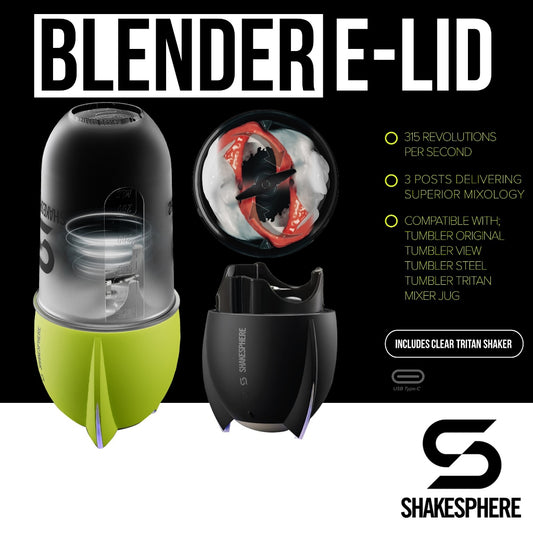 ShakeSphere Portable Blender E-Lid with Tritan Clear Bottle