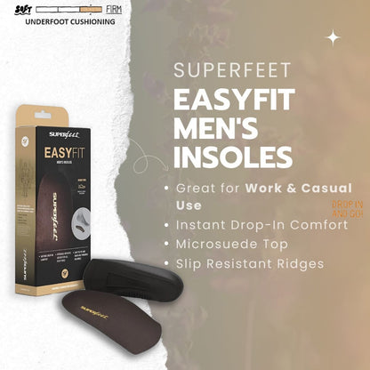 SUPERFEET EASYFIT MEN'S INSOLES (Orthotic Design)