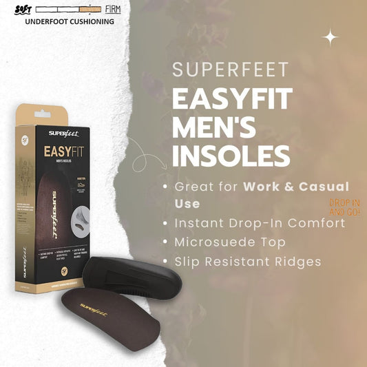 SUPERFEET EASYFIT MEN'S INSOLES (Orthotic Design)