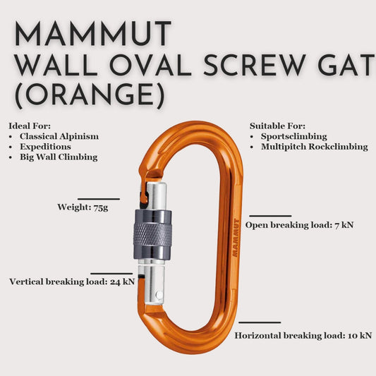 MAMMUT Wall Oval Screw Gate (Orange)