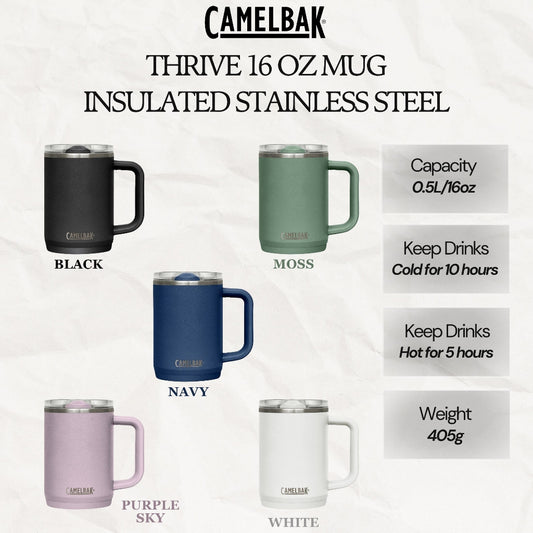 CAMELBAK THRIVE 16 OZ MUG, INSULATED STAINLESS STEEL