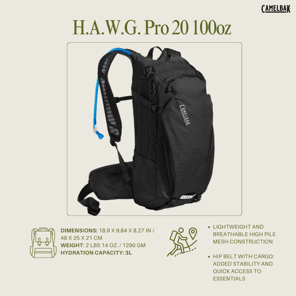 CAMELBAK HAWG Pro 20 100oz Backpack (Black)