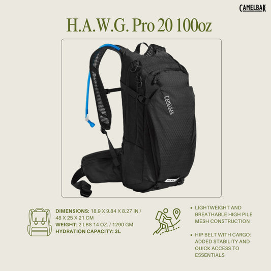 CAMELBAK HAWG Pro 20 100oz Backpack (Black)
