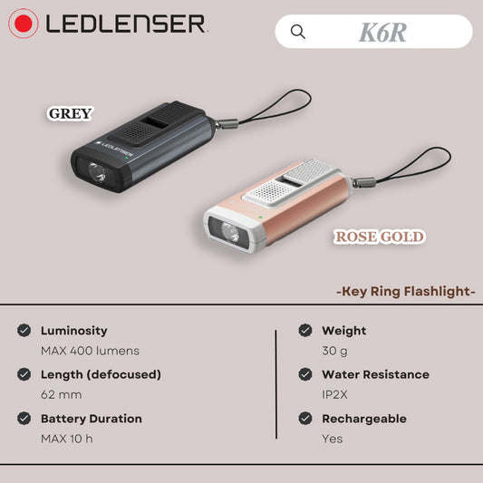 LedLenser K6R Safety Rechargeable Key Ring Flashlight