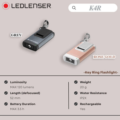 LedLenser K4R Rechargeable Key Ring Flashlight