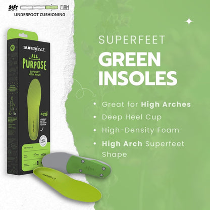 SUPERFEET GREEN INSOLES (TRIM-TO-FIT) (Professional-Grade Orthotic Support)