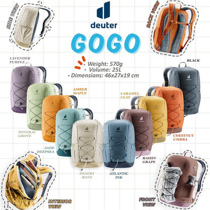 DEUTER GOGO Lifestyle Daypack | School Backpack | Ergonomic Design | 25 liters