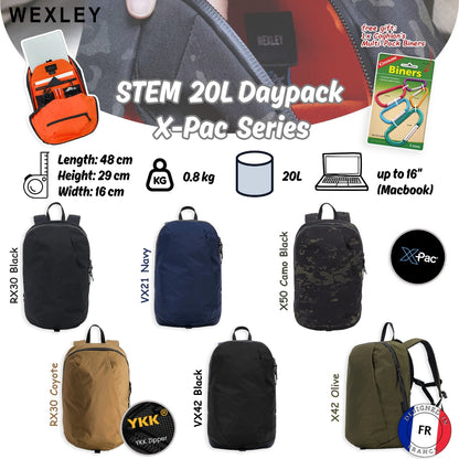 WEXLEY STEM 20L Daypack X-Pac Series | Travel Backpack | Laptop Backpack