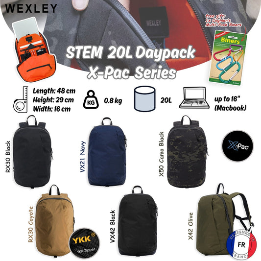 WEXLEY STEM 20L Daypack X-Pac Series | Travel Backpack | Laptop Backpack