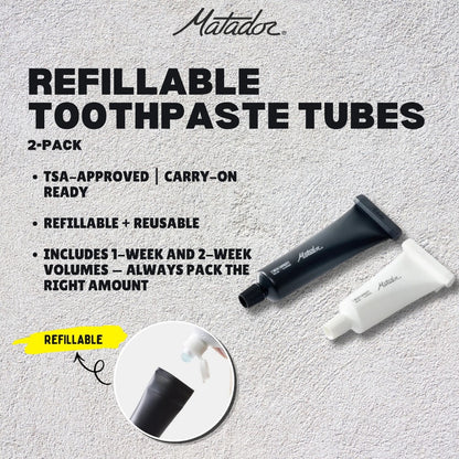 Matador Refillable Toothpaste Tubes (2-Pack)