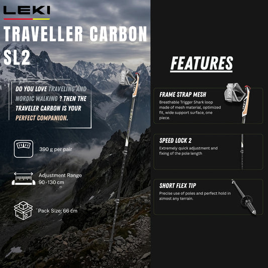 LEKI TRAVELLER CARBON SL2 (One Pair)