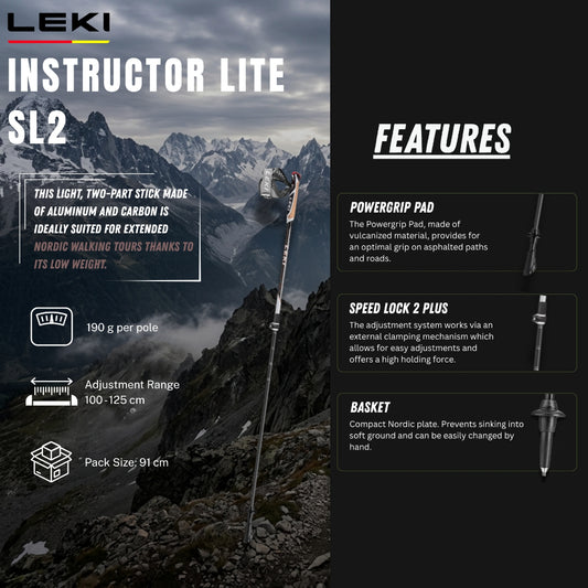 LEKI INSTRUCTOR LITE SL2 Nordic Walking Poles (Pair)