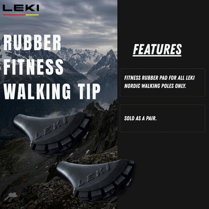 LEKI RUBBER FITNESS WALKING TIP (One Pair)