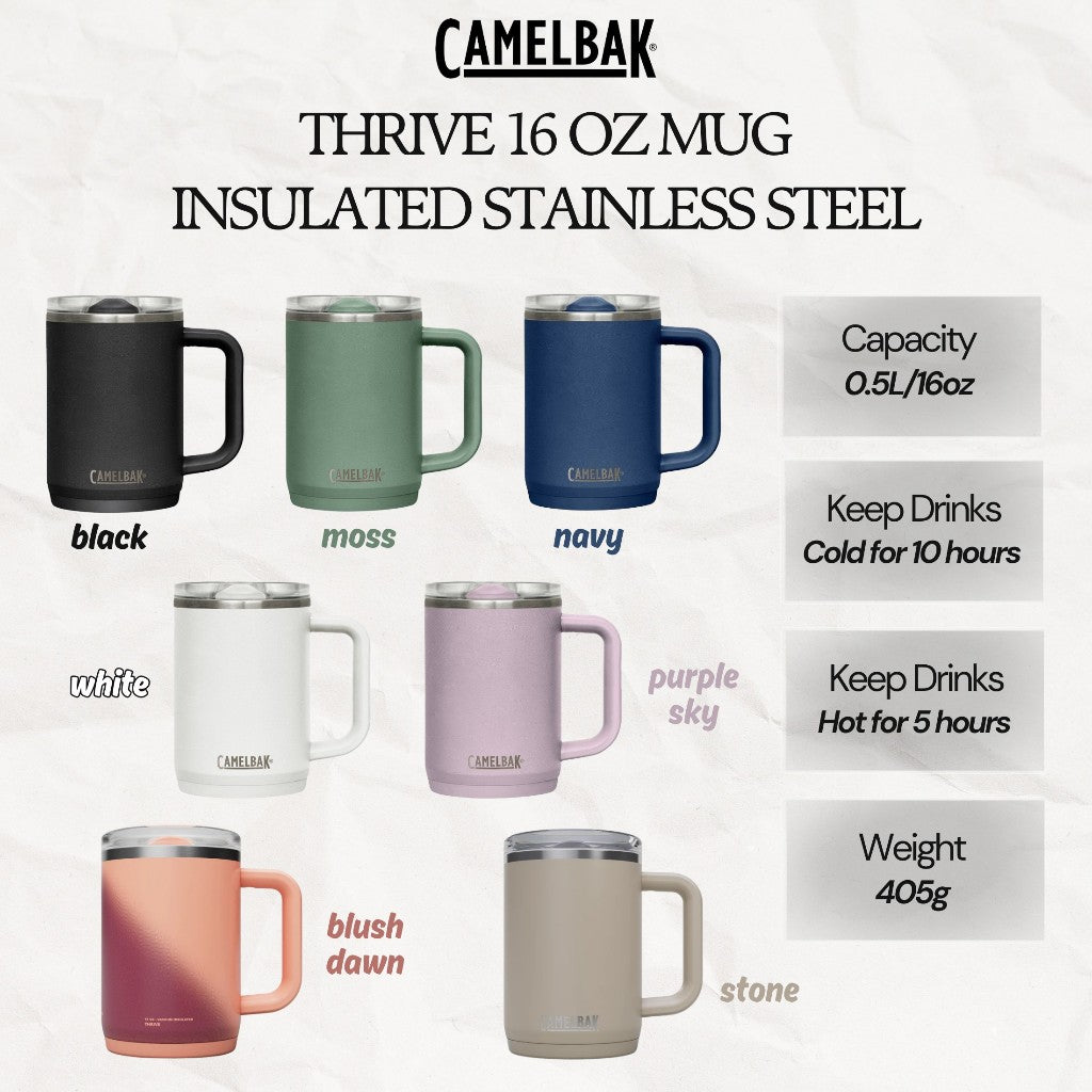 CAMELBAK THRIVE 16 OZ MUG, INSULATED STAINLESS STEEL