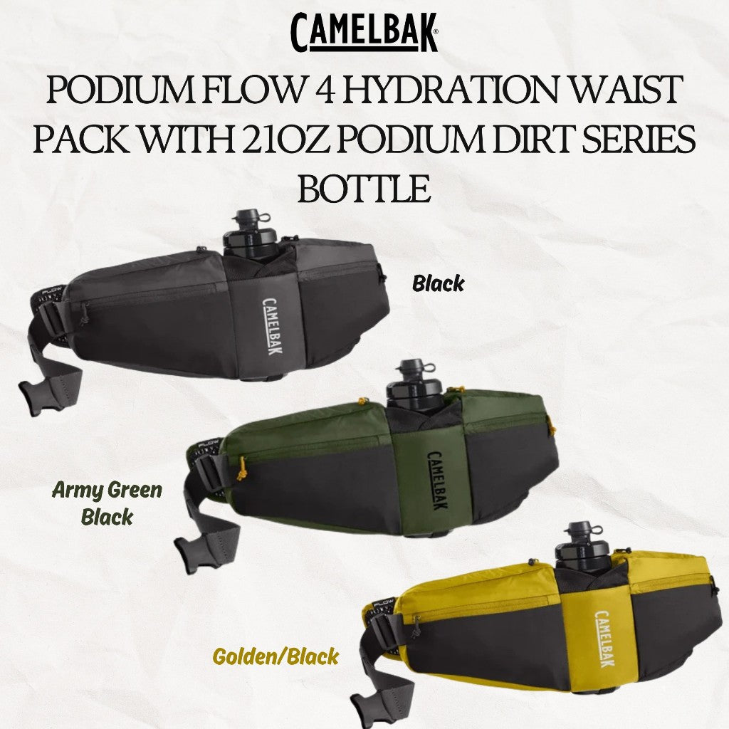 CAMELBAK Podium Flow 4 Hydration Waist Pack with 21oz Podium Dirt Series Bottle
