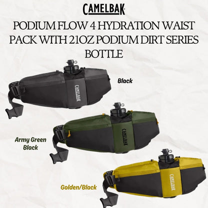 CAMELBAK Podium Flow 4 Hydration Waist Pack with 21oz Podium Dirt Series Bottle