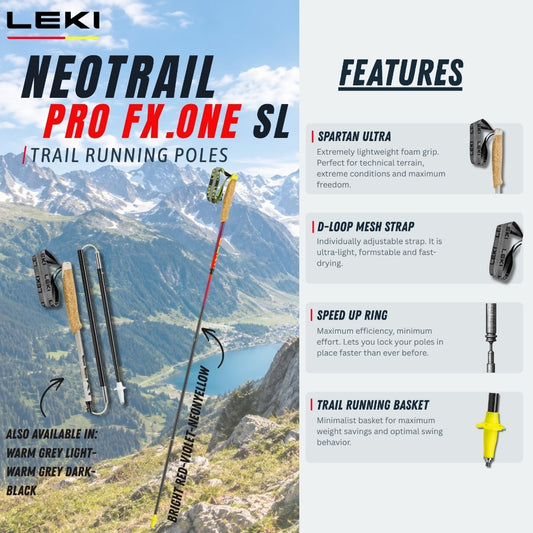 Leki Neotrail Pro FX.One SL Trail Running Poles (One Pair)