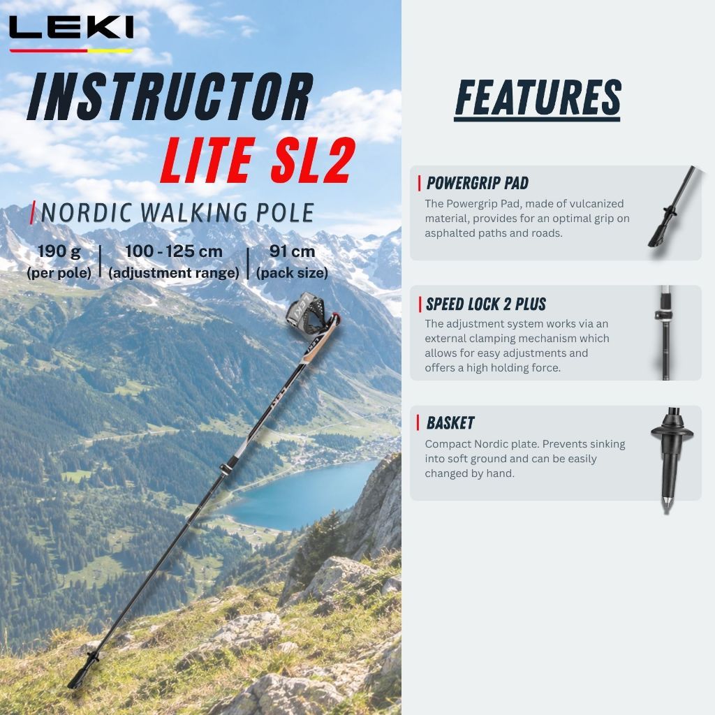 LEKI INSTRUCTOR LITE SL2 Nordic Walking Poles (Pair)