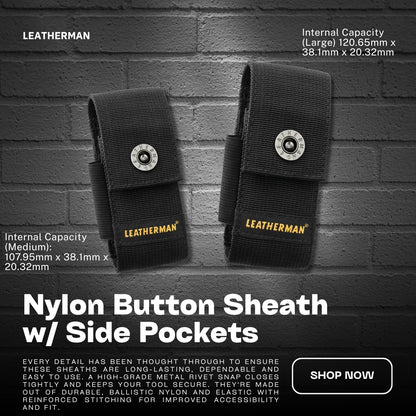 LEATHERMAN Nylon Button Sheath w/ Side Pockets